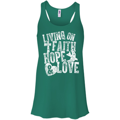 Living on Faith Hope and Love-T-Shirt & Hoodie-Women's Flowy Racerback Tank-Kelly