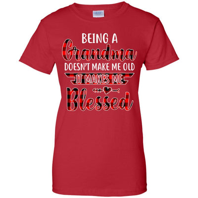Red Plaid Funny Being A Grandma Doesn't Make Me Old-T-Shirt & Hoodie-Women's T-Shirt-Red