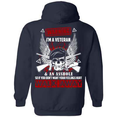 I'm A Veteran And An A**hole-T-Shirt & Hoodie-Pullover Hoodie-Navy