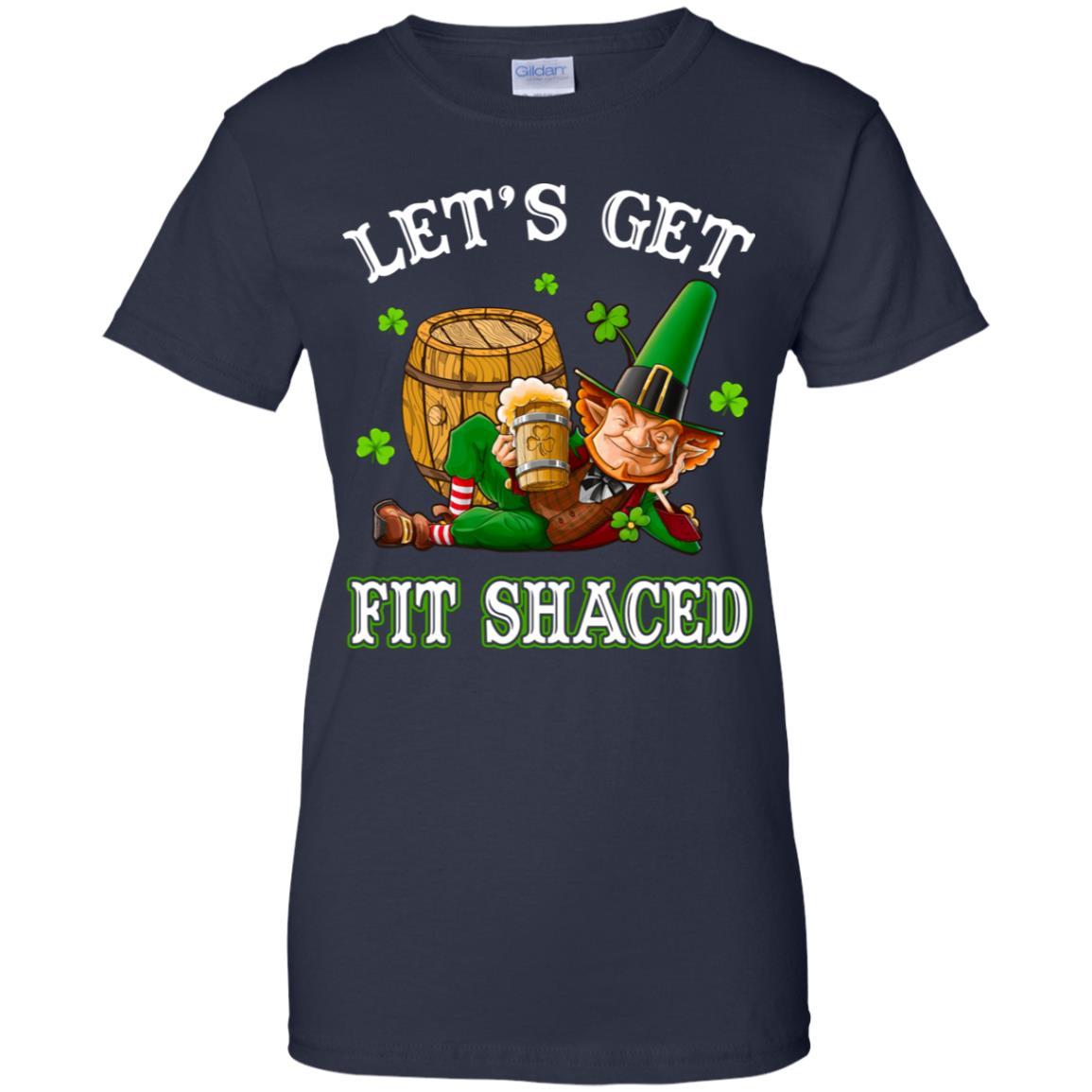 Let's Get Fit Shaced Leprechaun St Patricks Day Gift-T-Shirt & Hoodie-Women's T-Shirt-Navy