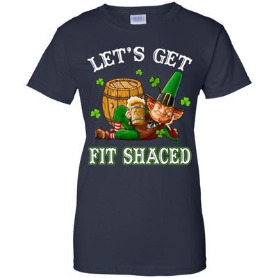 Let's Get Fit Shaced Leprechaun St Patricks Day Gift-T-Shirt & Hoodie-Women's T-Shirt-Navy