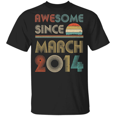 Awesome Since March 2014 Vintage 7th Birthday Gifts Youth-Youth Shirt-Youth T-Shirt-Black