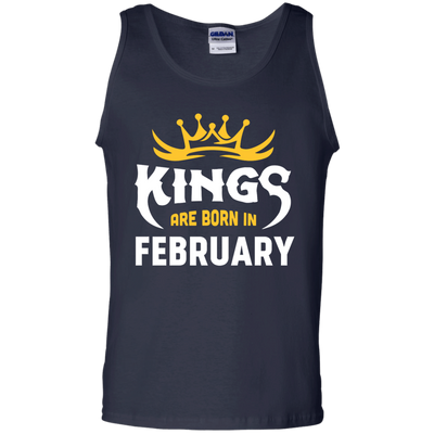 Kings Are Born In February-T-Shirt & Hoodie-Unisex Tank-Navy