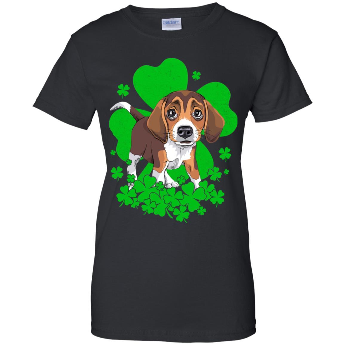 Beagle St. Patrick's Day Clovers-T-Shirt & Hoodie-Women's T-Shirt-Black