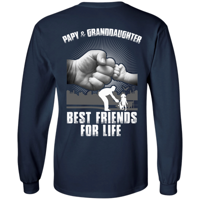 Papy And Granddaughter Best Friends For Life-T-Shirt & Hoodie-Long Sleeve T-Shirt-Navy