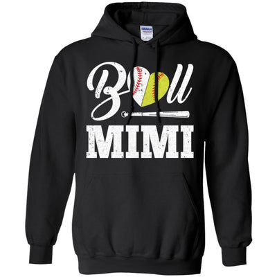 Funny Ball Mimi Softball Baseball Mothers Day Gifts-T-Shirt & Tank Top-Pullover Hoodie-Black