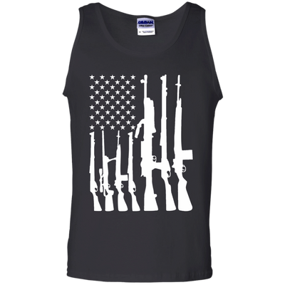 Rifle American Flag Machine Gun Rights-T-Shirt & Hoodie-Unisex Tank-Black