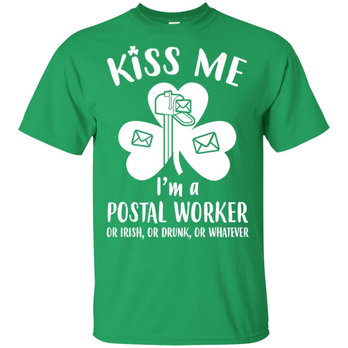 Kiss Me Im A Postal Worker Irish Drunk St Patricks Day-T-Shirt & Hoodie-Classic T-Shirt-Irish Green