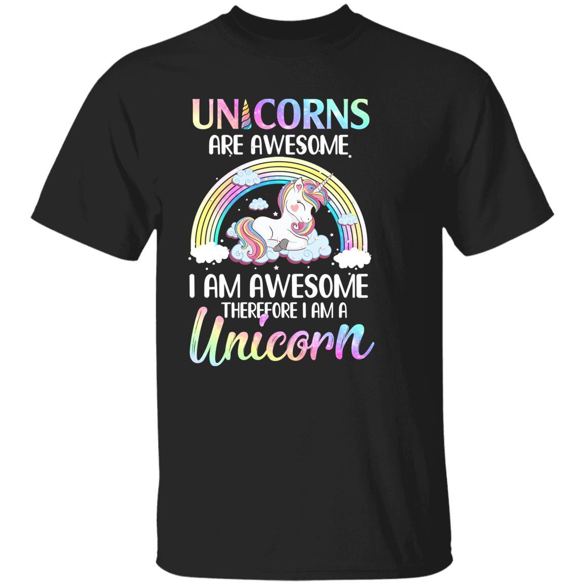 Unicorns Are Awesome I Am Awesome Therefore I Am A Unicorn Youth-Youth Shirt-Youth T-Shirt-Black