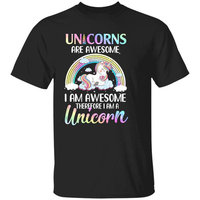 Unicorns Are Awesome I Am Awesome Therefore I Am A Unicorn Youth-Youth Shirt-Youth T-Shirt-Black