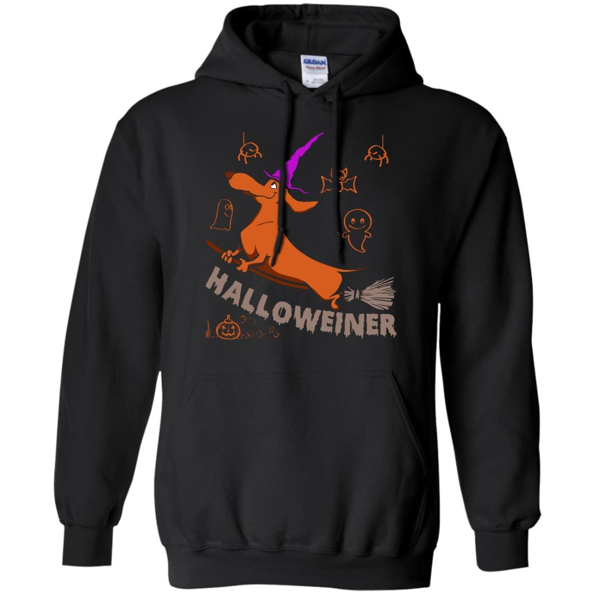 Halloweiner Halloween Dog-T-Shirt & Hoodie-Pullover Hoodie-Black