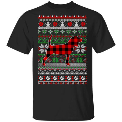 Beagle Red Plaid Ugly Christmas Sweater Gifts-T-Shirt & Sweatshirt-Classic T-Shirt-Black