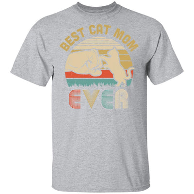 Vintage Best Cat Mom Ever Bump Fit Funny Mom Gifts-T-Shirt & Hoodie-Classic T-Shirt-Sport Grey