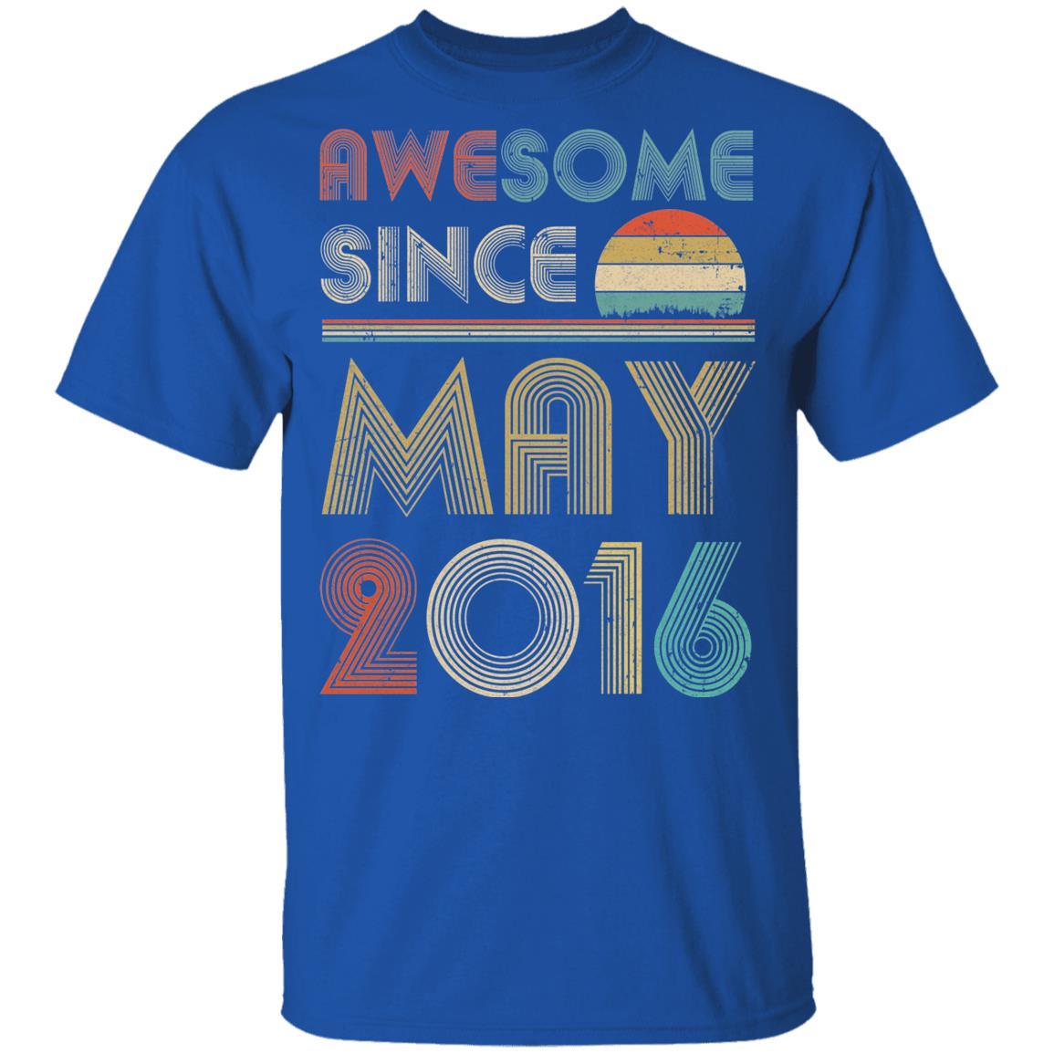 Awesome Since May 2016 Vintage 5th Birthday Gifts Youth-Youth Shirt-Youth T-Shirt-Royal