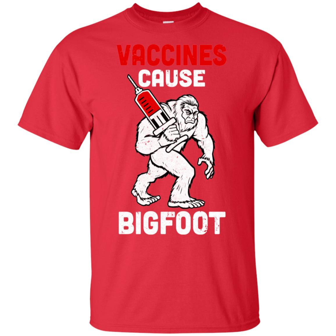 Vaccination Supporter Vaccines Cause Bigfoot-T-Shirt & Hoodie-Classic T-Shirt-Red