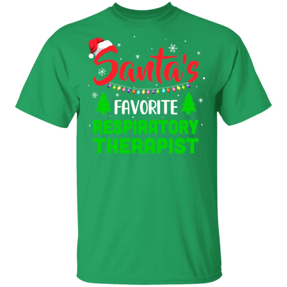 Santa's Favorite Respiratory Therapist Funny Christmas Xmas Gifts-T-Shirt & Sweatshirt-Classic T-Shirt-Irish Green