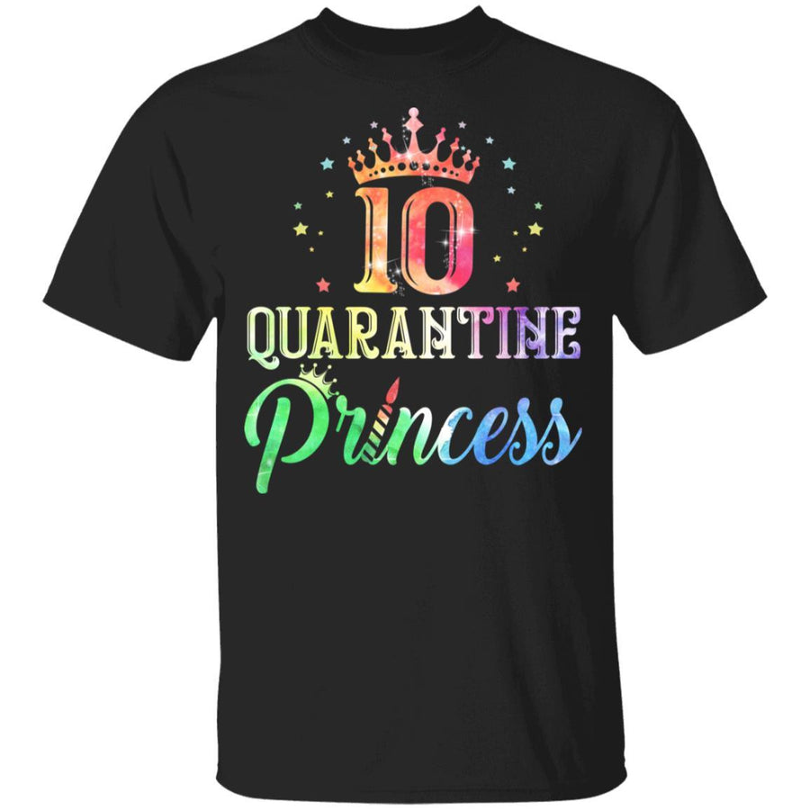 10 Quarantine Princess Happy Birthday Youth-Youth Shirt-Youth T-Shirt-Black