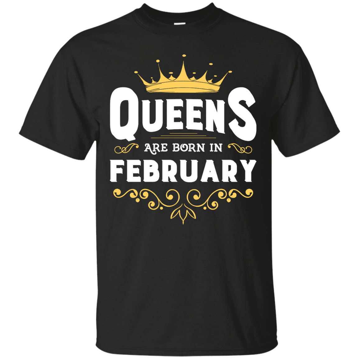 Queens Are Born In February-T-Shirt & Hoodie-Classic T-Shirt-Black