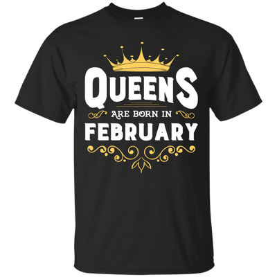 Queens Are Born In February-T-Shirt & Hoodie-Classic T-Shirt-Black