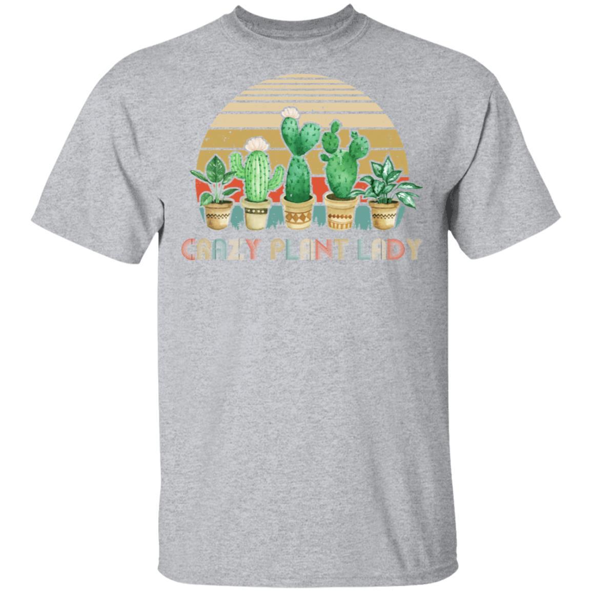 Crazy Plant Lady Plant Lover Gardener Gifts Gardening Garden-T-Shirt & Hoodie-Classic T-Shirt-Sport Grey