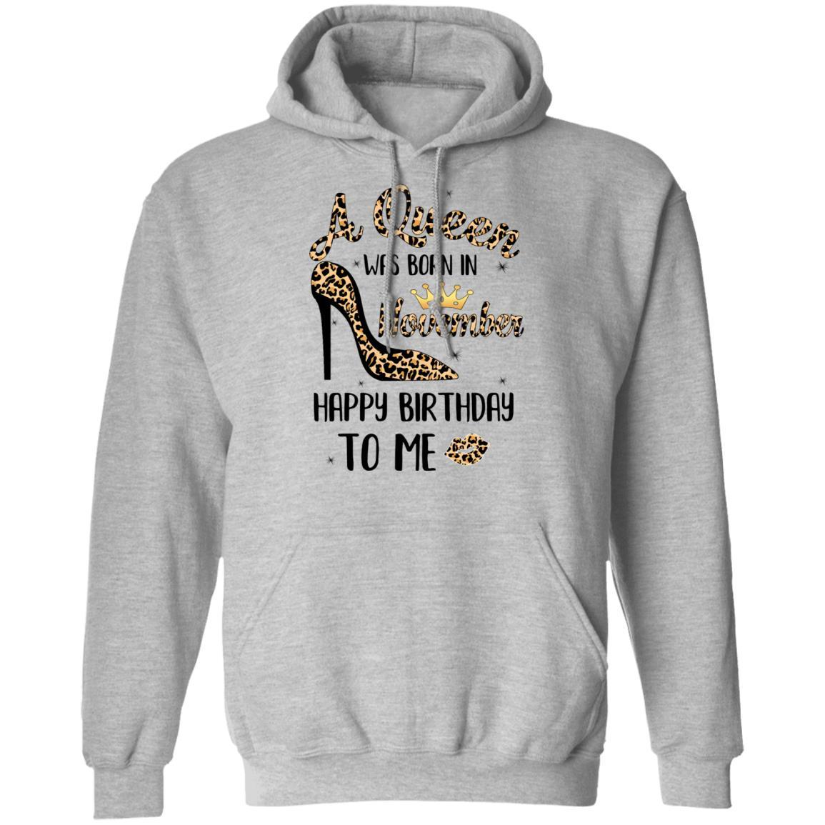 Born In November Girl Leopard High Heels Birthday Women Gift-T-Shirt & Tank Top-Pullover Hoodie-Sport Grey