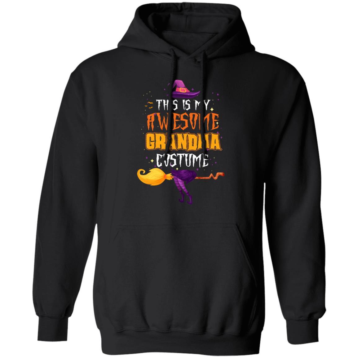 Halloween This Is My Awesome Grandma Costume-T-Shirt & Hoodie-Pullover Hoodie-Black