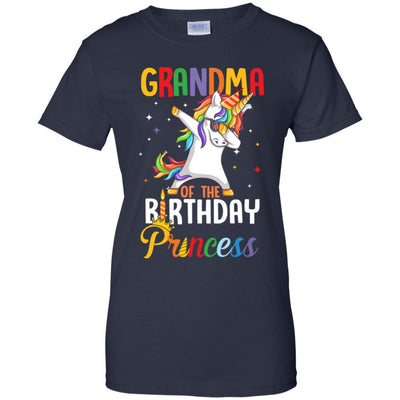 Grandma Of The Birthday Girl Dabbing Unicorn Party-T-Shirt & Hoodie-Women's T-Shirt-Navy