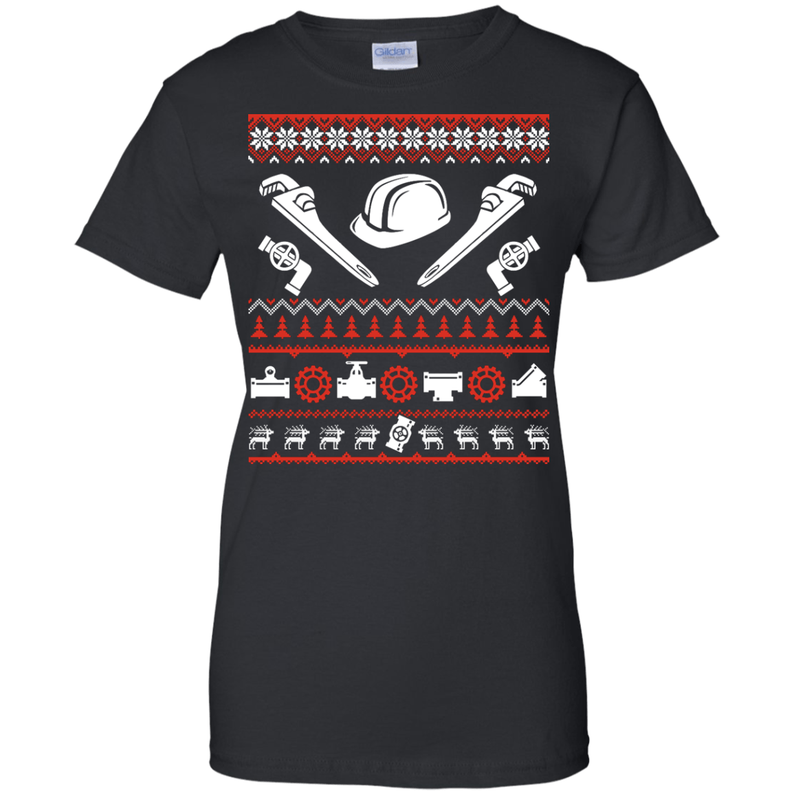 Pipefitter Christmas Sweater-T-Shirt & Hoodie-Women's T-Shirt-Black