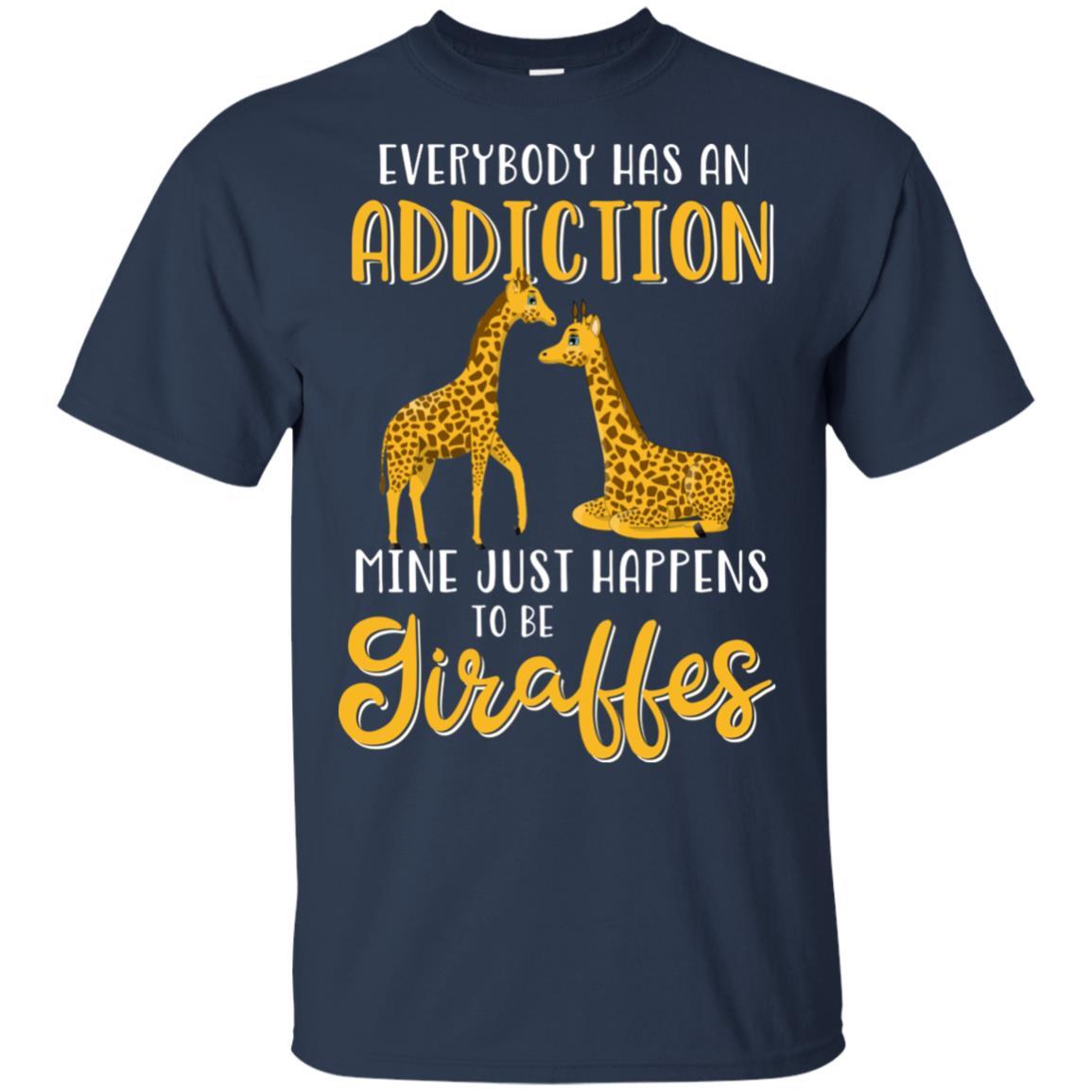 Everybody Has An Addiction Mine Just Happens To Be Giraffes-T-Shirt & Tank Top-Classic T-Shirt-Navy