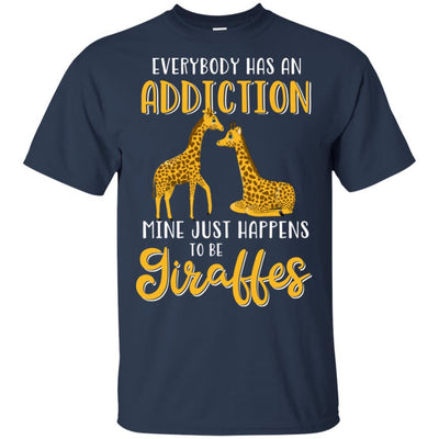 Everybody Has An Addiction Mine Just Happens To Be Giraffes-T-Shirt & Tank Top-Classic T-Shirt-Navy
