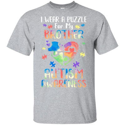 I Wear A Puzzle For My Brother Autism Awareness-T-Shirt & Hoodie-Classic T-Shirt-Sport Grey