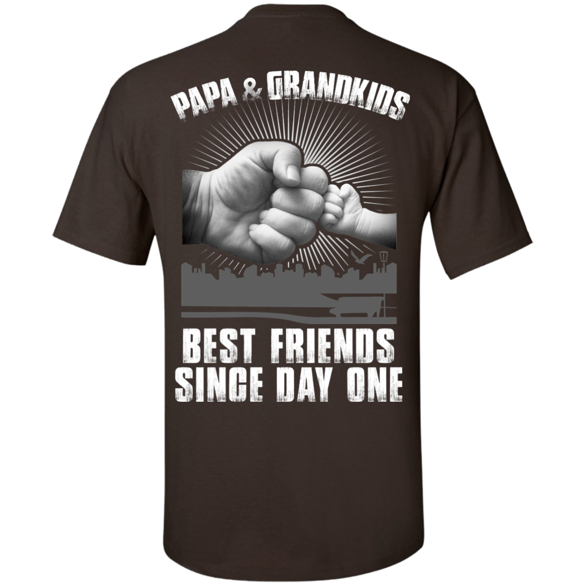 Papa And Grandkids Best Friends Single Day One-T-Shirt & Hoodie-Classic T-Shirt-Dark Chocolate