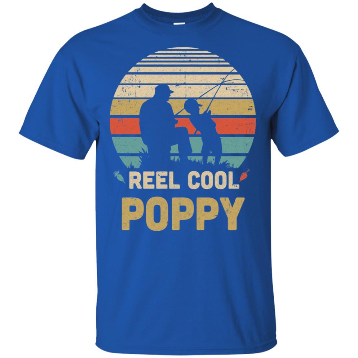 Vintage Father's Day Gift Reel Cool Poppy Fishing-T-Shirt & Hoodie-Classic T-Shirt-Royal