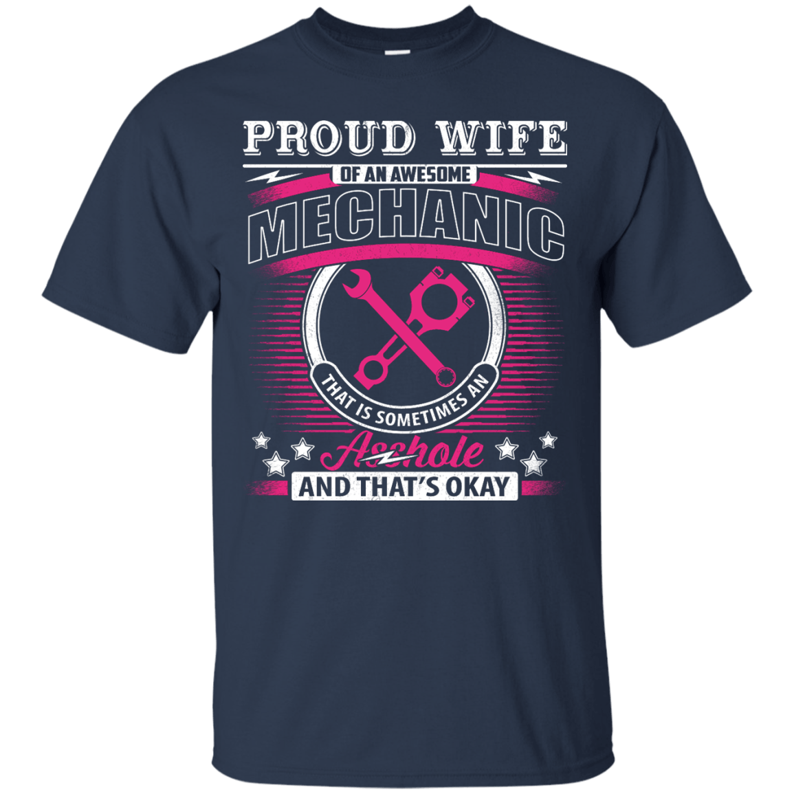 Proud Wife Of An Awesome Mechanic-T-Shirt & Hoodie-Classic T-Shirt-Navy