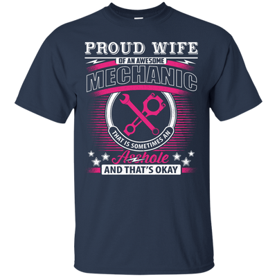 Proud Wife Of An Awesome Mechanic-T-Shirt & Hoodie-Classic T-Shirt-Navy