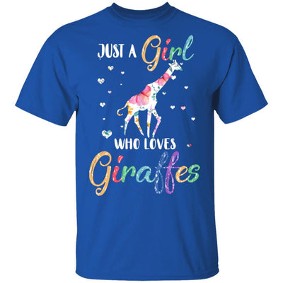 Just A Girl Who Loves Giraffes Cute Giraffe Lover-T-Shirt & Hoodie-Classic T-Shirt-Royal