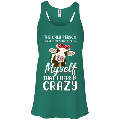 The Only Person I'm Really Scared Of Is Myself Heifer-T-Shirt & Tank Top-Women's Flowy Racerback Tank-Kelly Green
