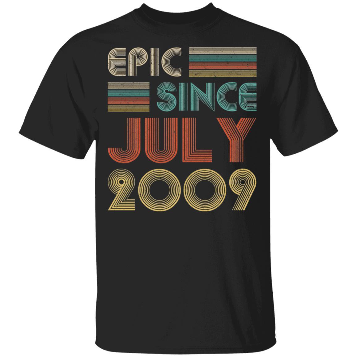 Epic Since July 2009 Vintage 12th Birthday Gifts Youth-Youth Shirt-Youth T-Shirt-Black