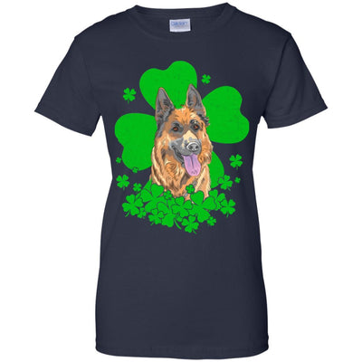 German Shepherd St. Patrick's Day Clovers-T-Shirt & Hoodie-Women's T-Shirt-Navy
