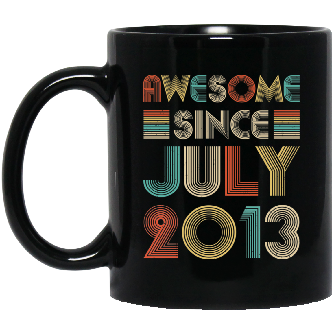 Awesome Since July 2013 Vintage 8th Birthday Gifts Youth Mug-Coffee Mug-BM11OZ 11 oz. Black Mug-Black