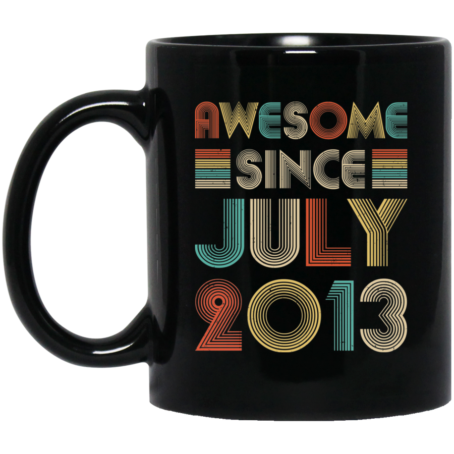 Awesome Since July 2013 Vintage 8th Birthday Gifts Youth Mug-Coffee Mug-BM11OZ 11 oz. Black Mug-Black