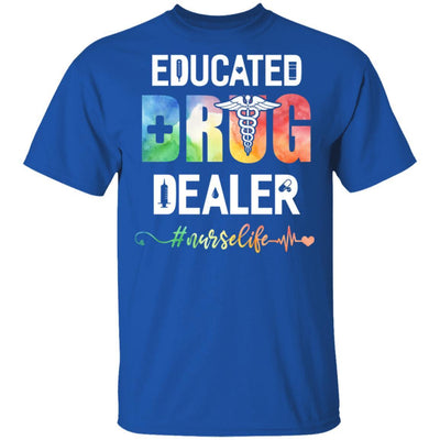 Educated Drug Dealer Funny Nursing Nurse Gift Heart Beat-T-Shirt & Tank Top-Classic T-Shirt-Royal