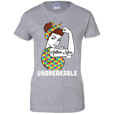 Autism Mom Unbreakable Support Autism Awareness-T-Shirt & Hoodie-Women's T-Shirt-Sport Grey