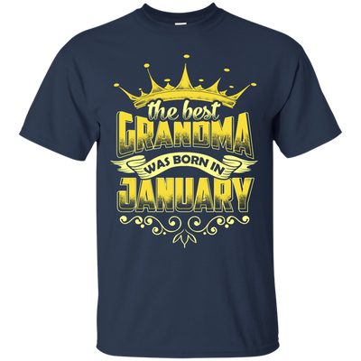 The Best Grandma Was Born In January-T-Shirt & Hoodie-Classic T-Shirt-Navy