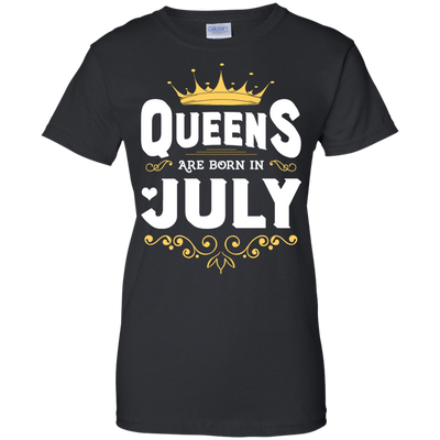 Queens Are Born In July-T-Shirt & Hoodie-Women's T-Shirt-Black