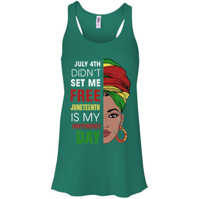 Juneteenth Is My Independence Day Not July 4Th-T-Shirt & Tank Top-Women's Flowy Racerback Tank-Kelly Green