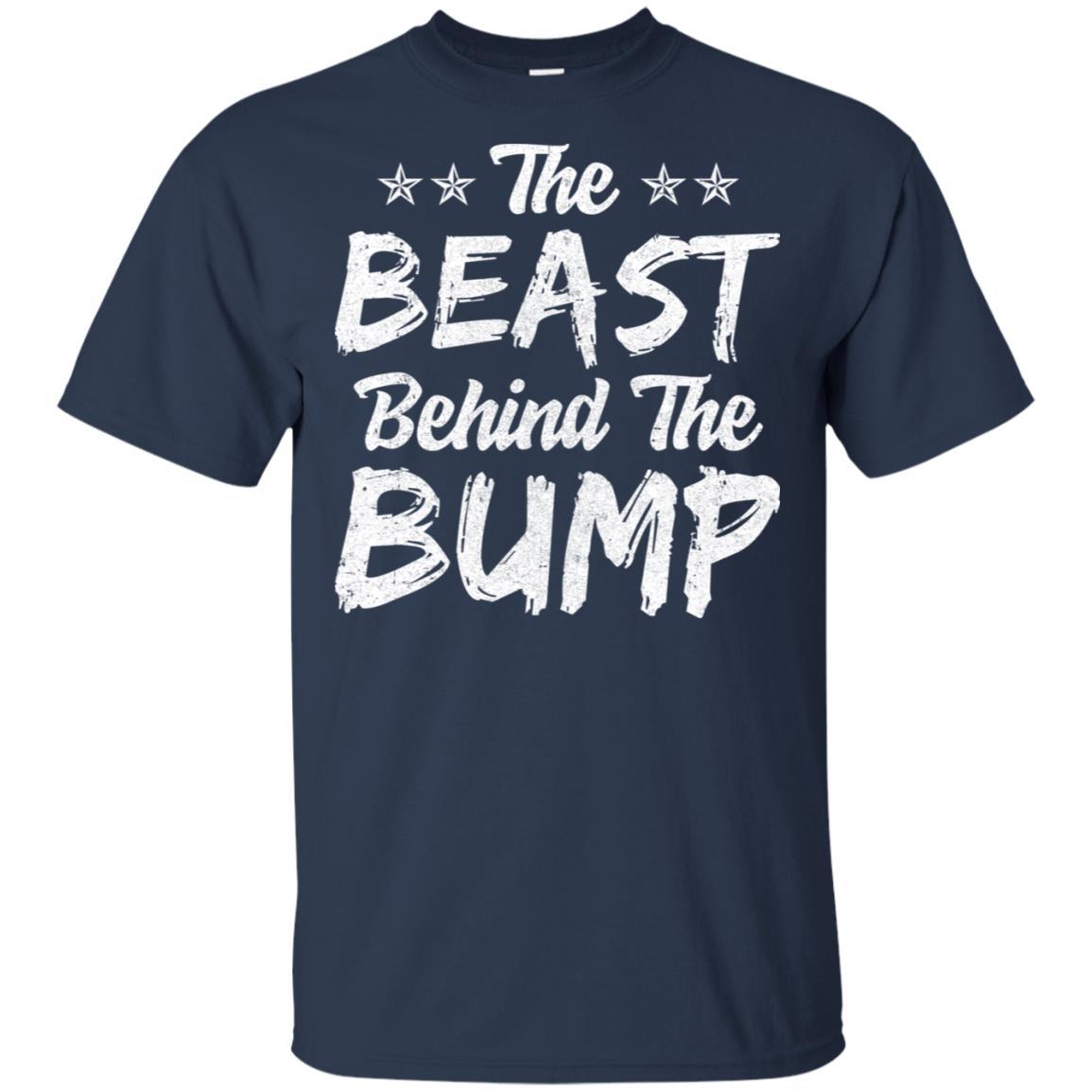The Beast Behind The Bump Announcement Dad Fathers Day-T-Shirt & Hoodie-Classic T-Shirt-Navy