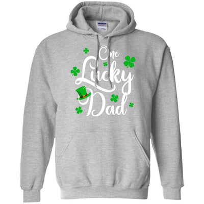 One Lucky Dad St Patricks Day For Daddy-T-Shirt & Hoodie-Pullover Hoodie-Sport Grey