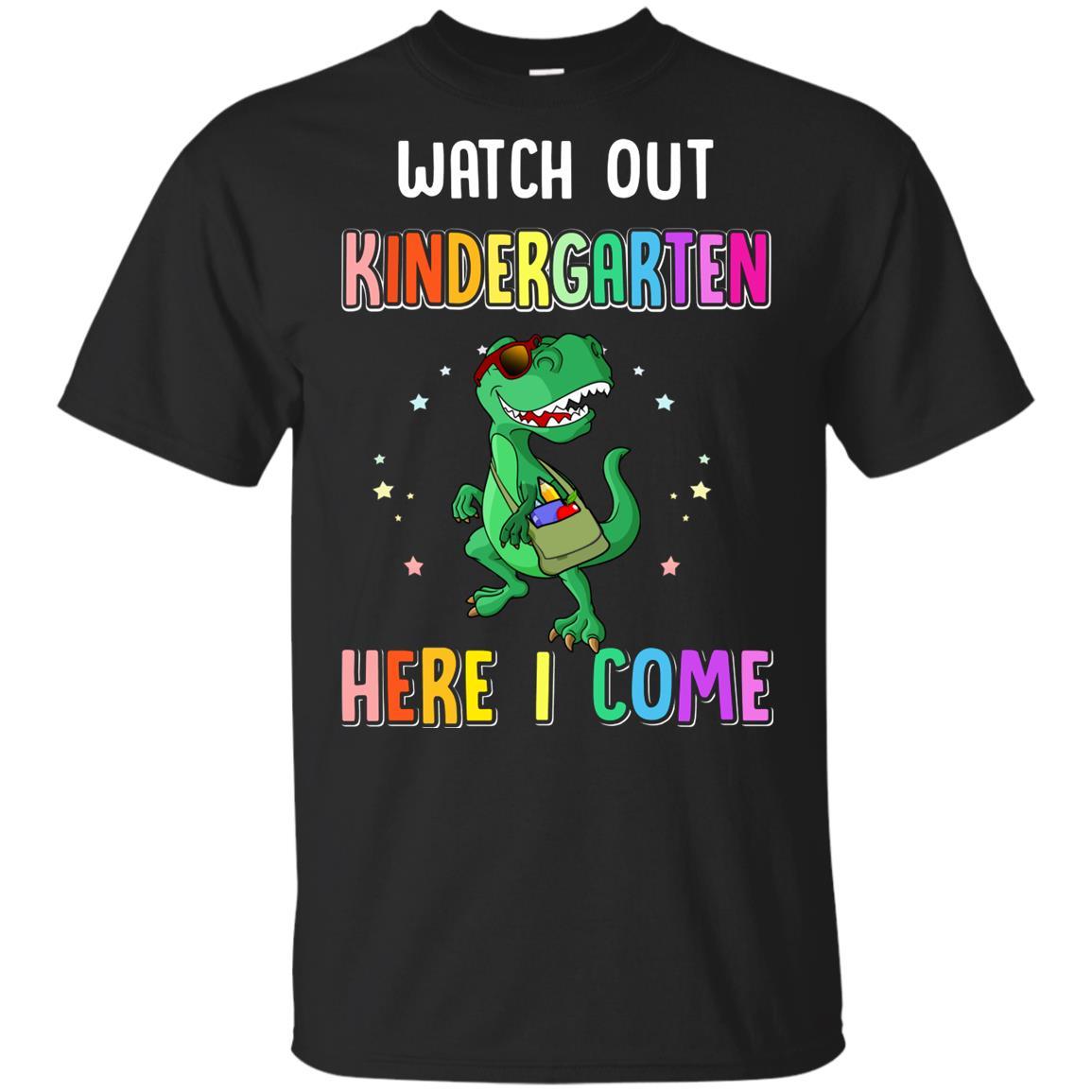 Kindergarten Here I Come Dinosaur Back To School Youth-Youth Shirt-Youth T-Shirt-Black