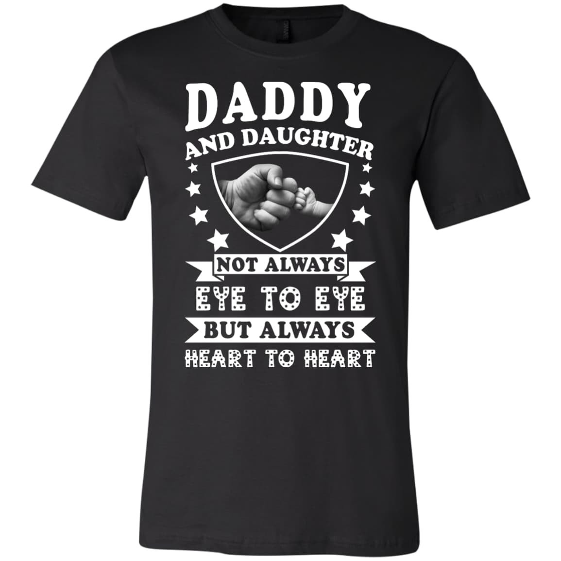 Daddy And Daughter Not Always Eye To Eye-T-Shirt & Hoodie-Youth Bella+Canvas Jersey Short Sleeve T-Shirt-Black
